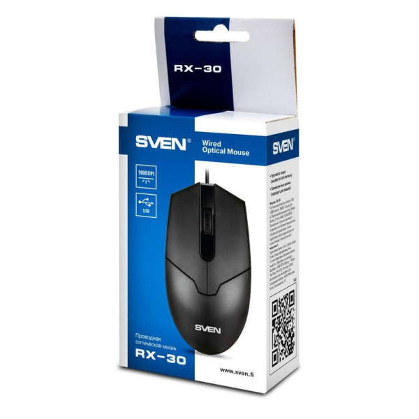 Мышь проводная Sven RX-30 черная (SV-018214)
