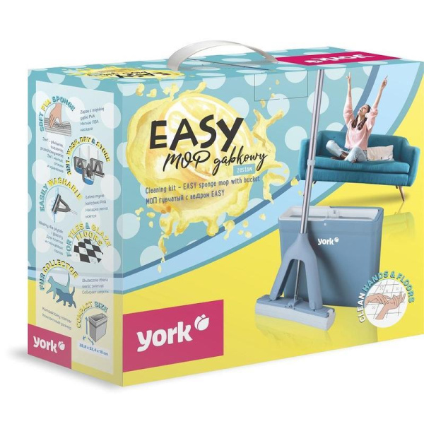 Комплект для уборки York Easy (швабра, ведро, 2 запасные насадки)