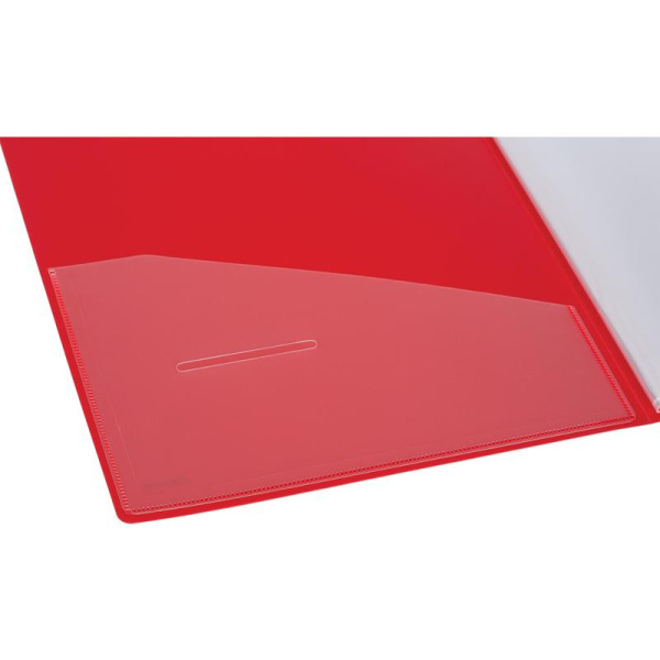 Папка файловая на 20 файлов Комус Шелк A4 16 мм красная (толщина обложки 0.7 мм)