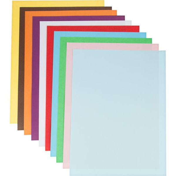 Бумага цветная №1 School (А4, 100 листов, 10 цветов, офсетная,  тонированная)