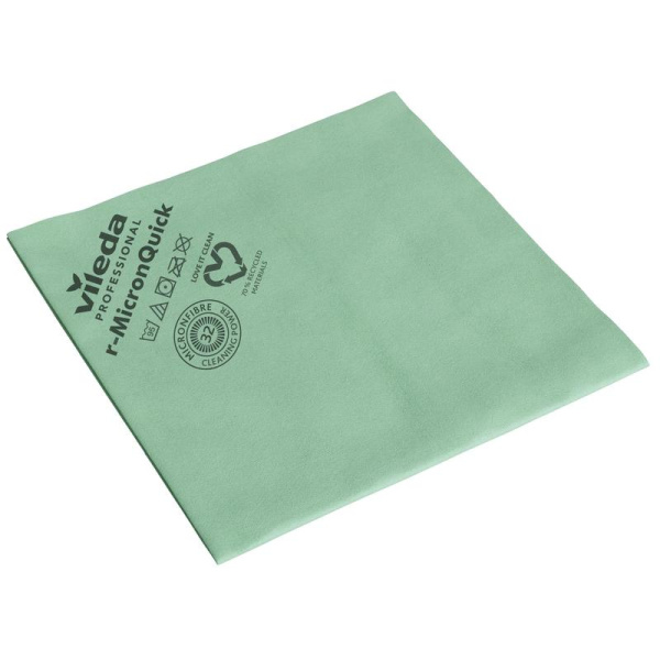 Салфетки хозяйственные Vileda Professional МикронКвик микрофибра 40х38  см 135 г/кв.м зеленые 5 штук в упаковке  (артикул производителя 170637)