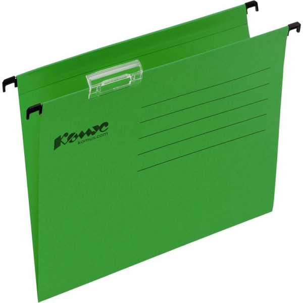 Подвесная папка Комус А4 до 200 листов зеленая (25 штук в упаковке)