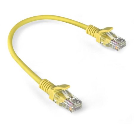 Патч-корд витая пара ExeGate UTP-RJ45-RJ45-5e-0,3M-LSZH-YL 5e 0,3 м