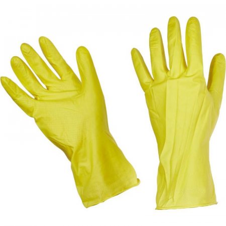 Перчатки латексные желтые (размер 7, S)
