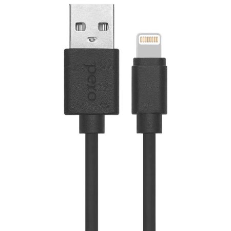 Кабель PERO, DC-03, 8-pin Lightning, 2.4А, 1м,  черный