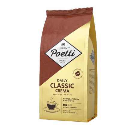 Кофе в зернах Poetti Daily Classic Crema 1 кг Кофе в зернах Poetti Daily Classic Crema 1 кг