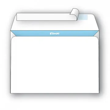 Конверт Комус С5 80 г/кв.м белый стрип с внутренней запечаткой (100 штук  в упаковке)