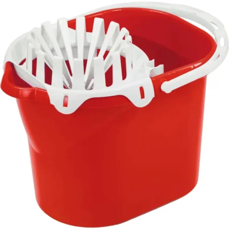 Ведро с отжимом SYR Easy Squeezy 14 л пластик красное (сливной носик)
