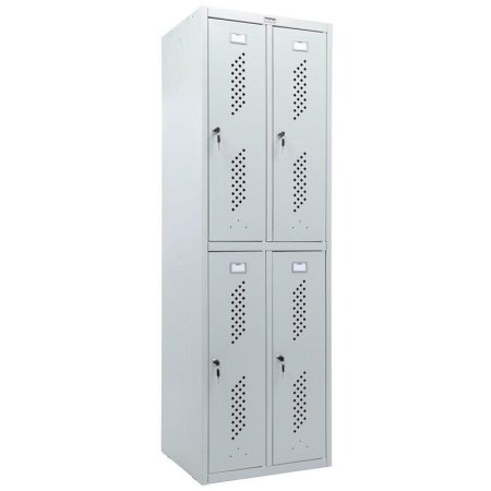 Шкаф для одежды металлический Практик Стандарт LS-22 (серый,  600х500х1830 мм)