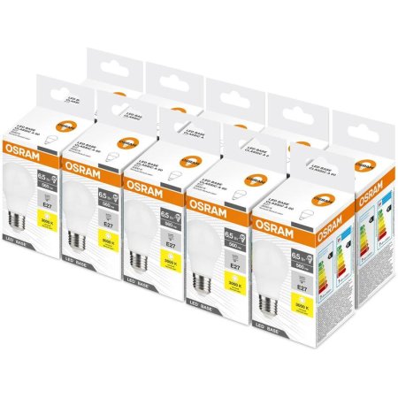 Лампа светодиодная Osram 6.5 Вт E27 (А, 3000 К, 560 Лм, 220 В,  4058075670686)
