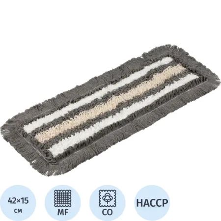 Насадка МОП для швабры-флаундера (плоской) Росмоп микрофибра/хлопок  42x15 см белая/серая/бежевая