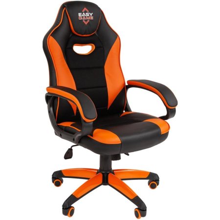 Кресло игровое Easy Game 690 TPU оранжевое/черное (экокожа/ткань,  пластик)