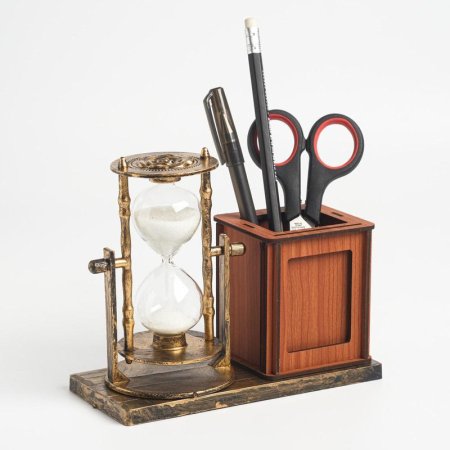 Часы песочные Селин с карандашницей и фоторамкой 15.5х6.4х12 см