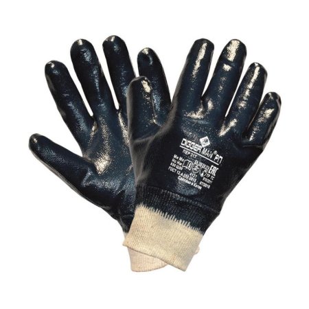 Перчатки рабочие защитные Diggerman РП хлопковые с нитрильным покрытием  синие  (размер 8, M)