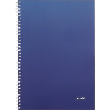 Тетрадь общая Attache А4 96 листов в клетку на гребене (обложка синяя,  УФ-сплошной глянцевый лак)