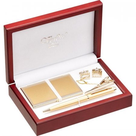 Подарочный мужской набор Verdie (ручка, визитница, зажим для галстука, запонки)