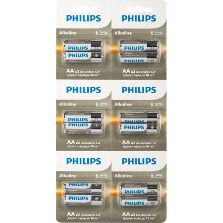 Батарейка AA пальчиковая Philips Entry (12 штук в упаковке)