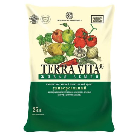 Грунт универсальный Terra Vita Живая Земля 25 л Грунт универсальный Terra Vita Живая Земля 25 л