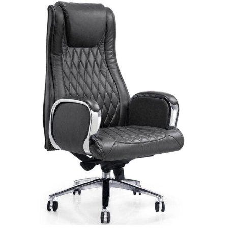 Кресло для руководителя Easy Chair 518 ML черное (натуральная кожа с компаньоном, металл)