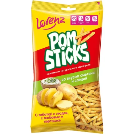 Чипсы Lorenz Pomsticks со вкусом сметаны и специй 100 г