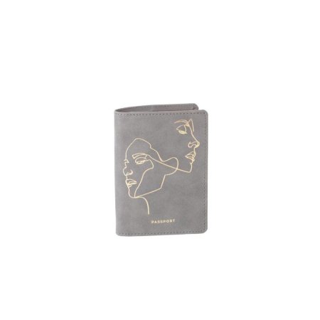 Обложка на паспорт Кожевенная Мануфактура Life Line из искусственной  кожи серого цвета (Op5011110)