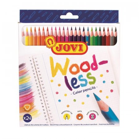 Карандаши цветные Jovi Wood-less 24 цвета трехгранные