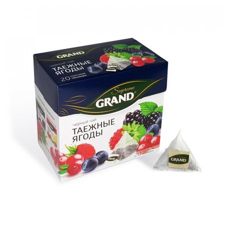 Чай Grand Таежные ягоды черный 20 пакетиков-пирамидок