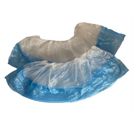 Бахилы одноразовые полиэтиленовые гладкие 3.6 г бело-синие (50 пар в  упаковке)