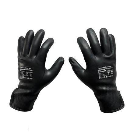 Перчатки рабочие защитные Scaffa Блэк Нит нейлоновые c нитрильным  покрытием черные (15 класс, размер 11 (XXL))