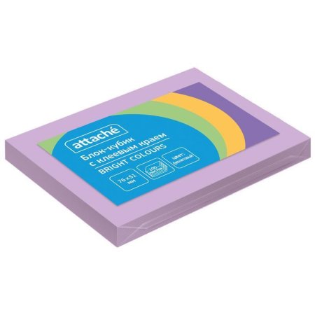 Стикеры Attache Bright colours 76х51 мм пастельные фиолетовые (1 блок,100 листов)