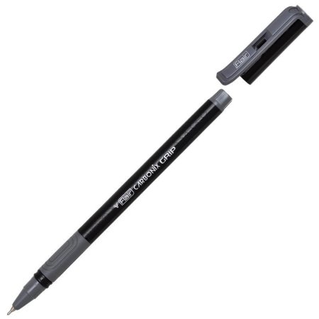 Ручка шариковая неавтоматическая Flair Carbonix Grip черная (толщина  линии 0.7 мм)