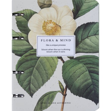 Тетрадь общая Be Smart Flora А5 120 листов в клетку на кольцах (обложка  с рисунком камелия, с перфорацией, матовая ламинация, тиснение фольгой)