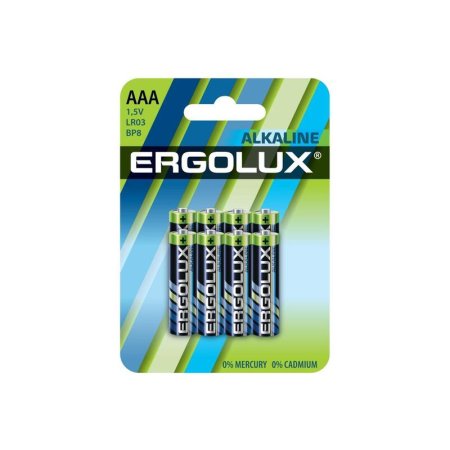 Батарейка AAA мизинчиковая Ergolux (8 штук в упаковке)