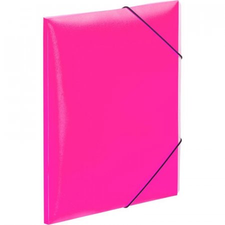 Папка на резинках Attache Neon А4 20 мм пластиковая до 150 листов   розовая (толщина обложки 0.5 мм)
