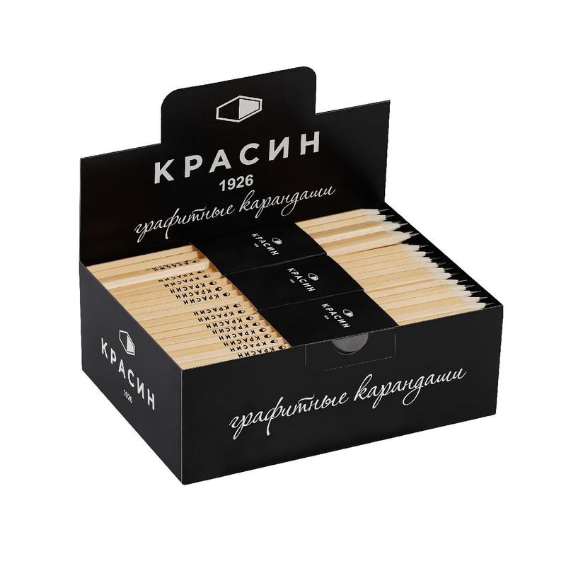 Карандаш чернографитный B Красин в корпусе из дерева Карандаш чернографитный B Красин в корпусе из дерева