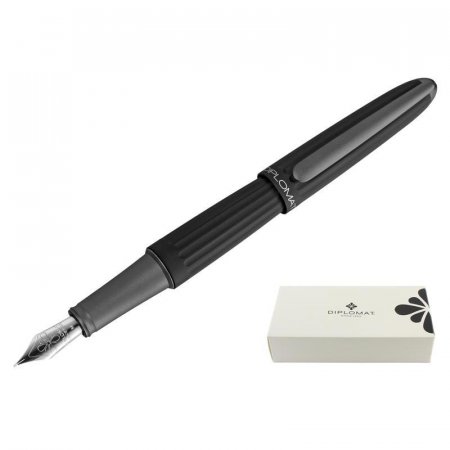 Ручка перьевая Diplomat Aero black F цвет чернил синий цвет корпуса черный (артикул производителя D40301023)