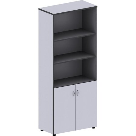 Шкаф для документов Агат полузакрытый (серый, 800x400x1910 мм)
