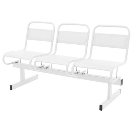 Многоместная секция Раунд СМ119-03 перфорированная белая (3 места,  металл)