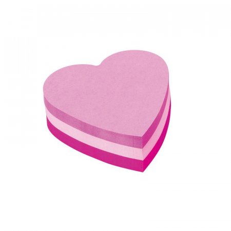 Стикеры фигурные Post-it куб Сердце 70х70 мм неоновые розовые (1 блок, 225 листов)