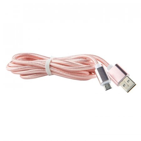 Кабель Red Line USB - micro USB нейлоновая оплетка розовый 2 м