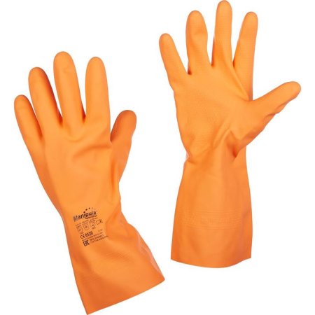 Перчатки КЩС латексные Manipula Specialist Цетра L-F-04/СG-971 оранжевые   (размер 7, S)