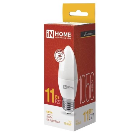 Лампа светодиодная In Home LED-СВЕЧА-VC свеча 11Вт 3000K 1050Лм 220В  4690612020488