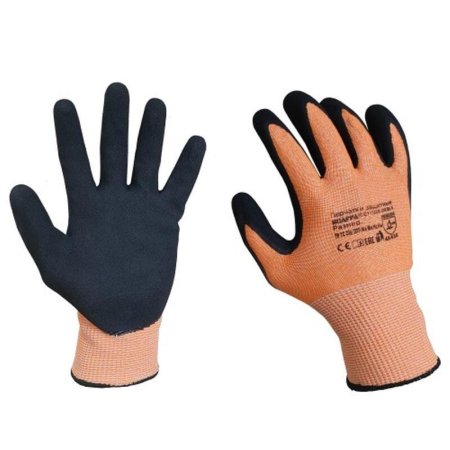 Перчатки Scaffa DY1350S-OR/BLK для защиты от порезов с нитриловым   покрытием (класс 13, размер 8, M)