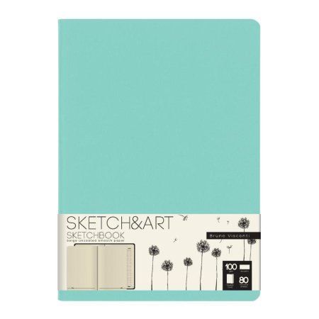 Скетчбук Bruno Visconti Sketch&Art Zefir 179х250 80 листов  (мятный)