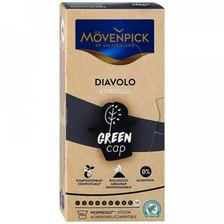 Кофе в капсулах для кофемашин Movenpick Diavolo Espresso (10 штук в упаковке)