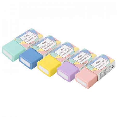Ластик Deli Macaron ПВХ прямоугольный 50x20x10 мм