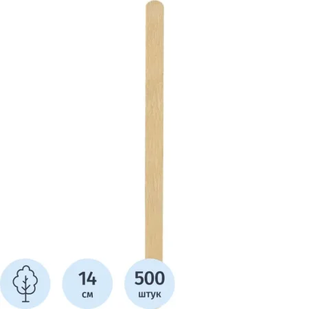 Размешиватель одноразовый деревянный Комус бежевый 140 мм