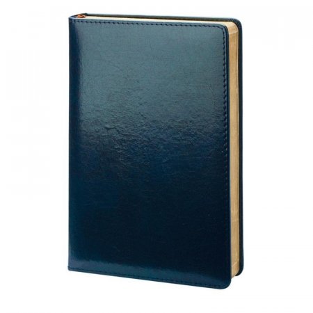 Ежедневник недатированный InFolio Britannia натуральная кожа А5 160 листов синий (золотистый обрез, 140х200 мм)