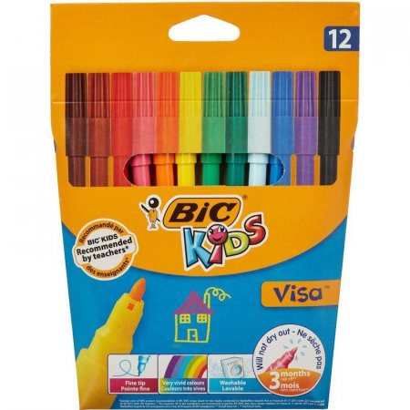Набор фломастеров Bic Visa 12 цветов