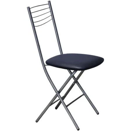 Стул для столовых Сигма-1 складной чёрный (искусственная кожа/металл)